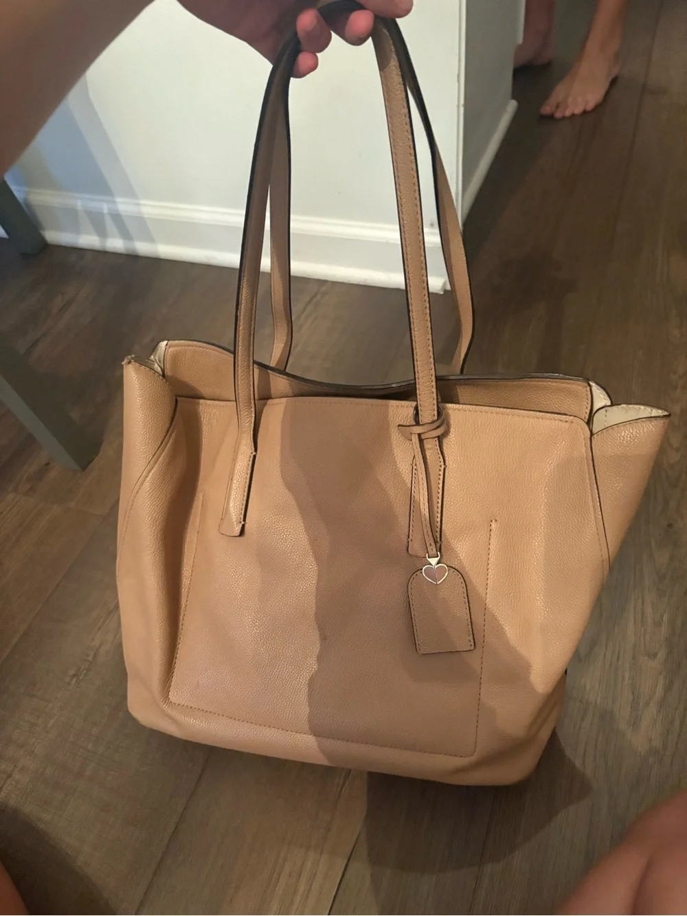 kate spade tan pebbled leather tote